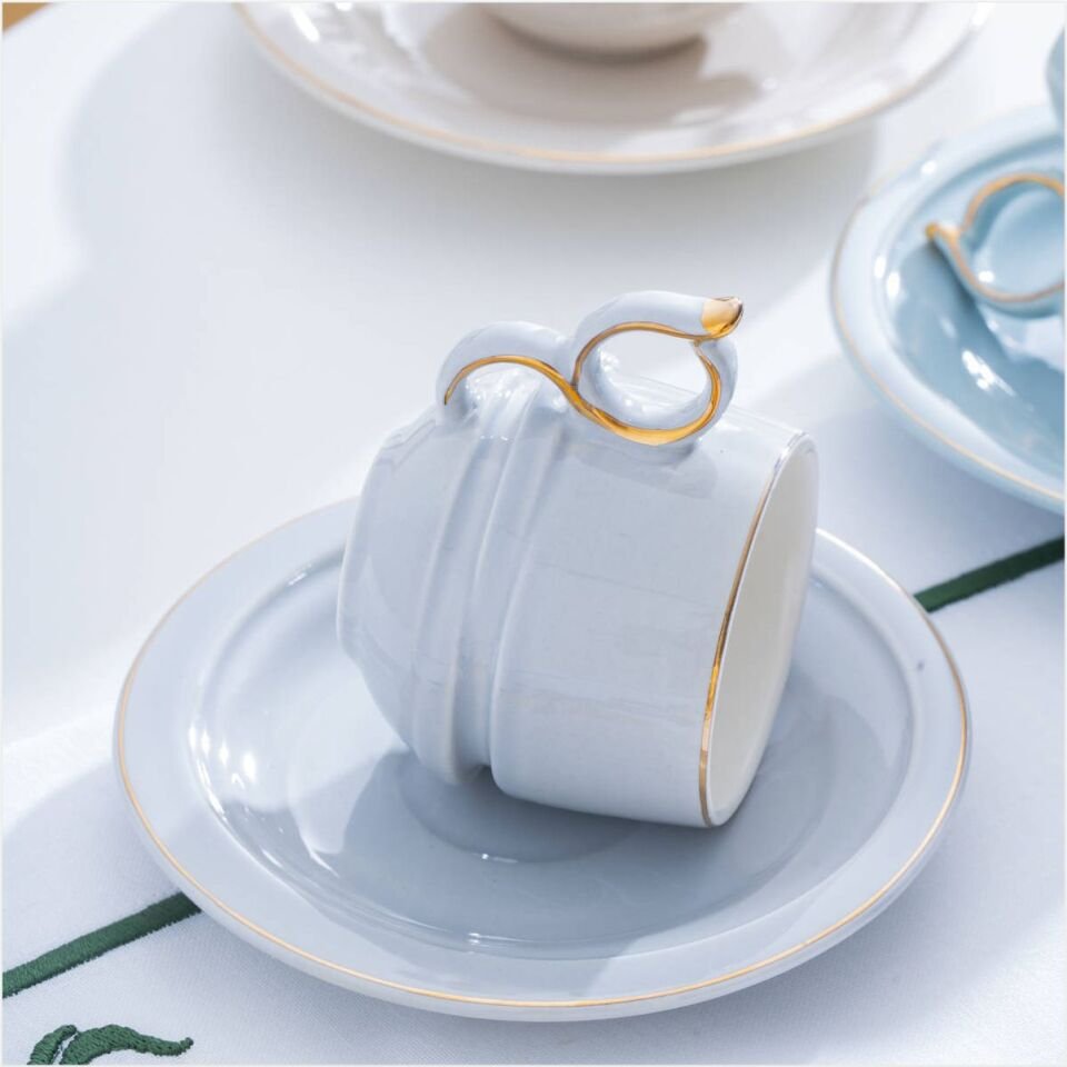 Acar Lara  6 Kişilik Porselen Kahve Fincan Takımı