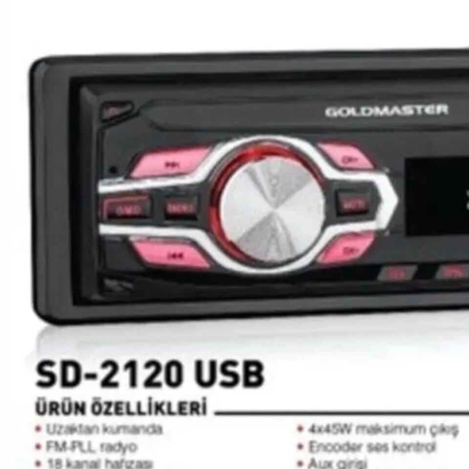 Goldmaster Ayrılabilir Kafa Panel 45W Sd Usb Oto Teyp Sd 2120