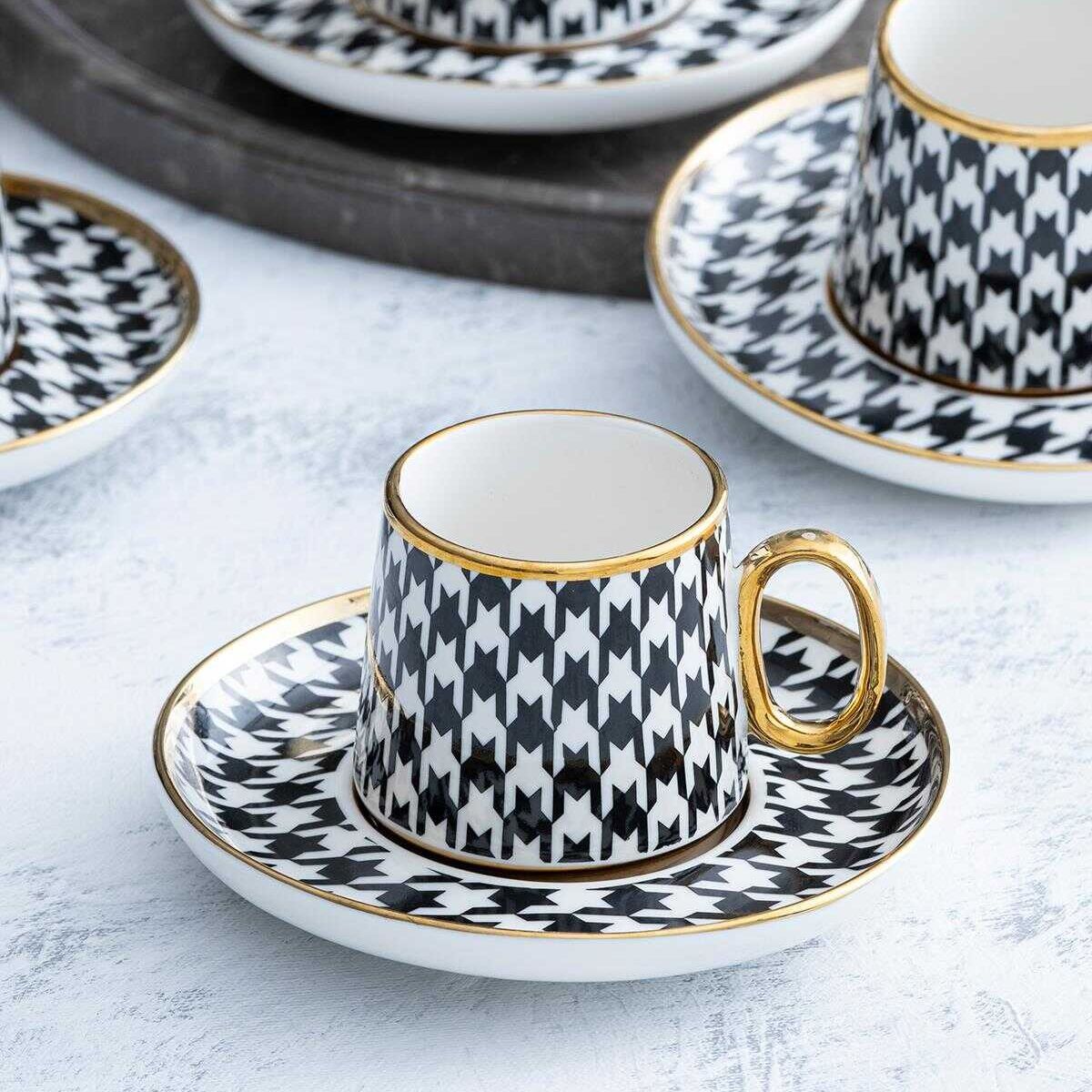 Acar Della 6 Kişilik Porselen Kahve Fincanı Takımı - 90 ml