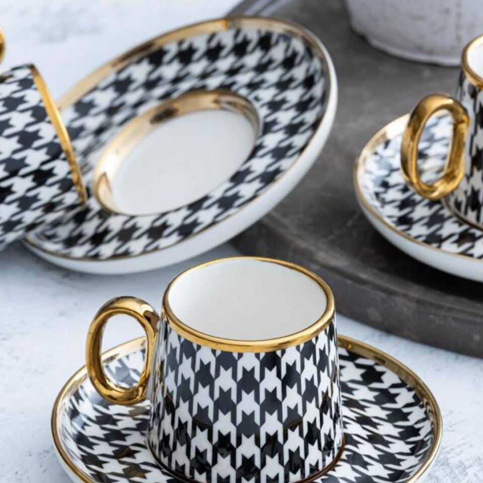 Acar Della 6 Kişilik Porselen Kahve Fincanı Takımı - 90 ml