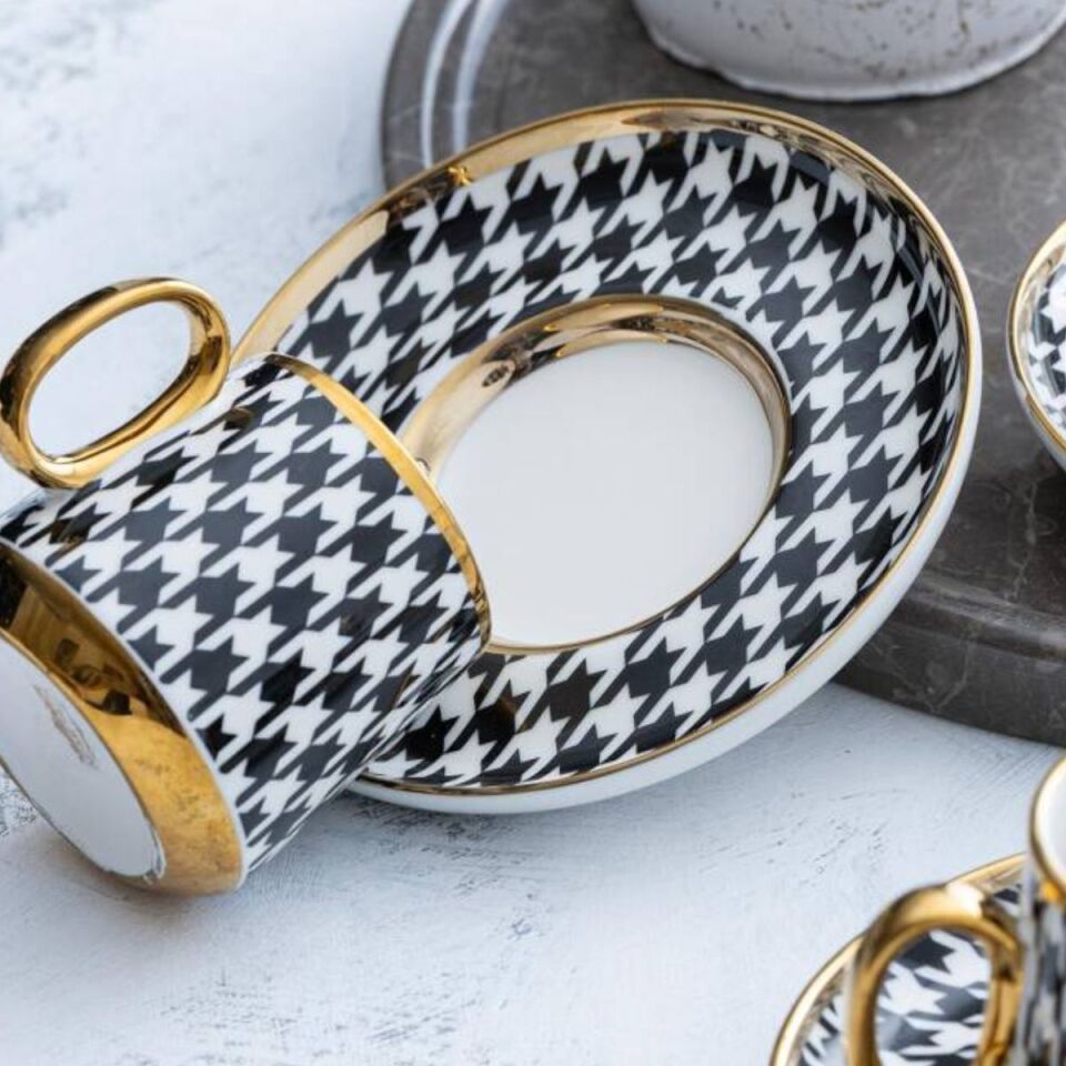 Acar Della 6 Kişilik Porselen Kahve Fincanı Takımı - 90 ml