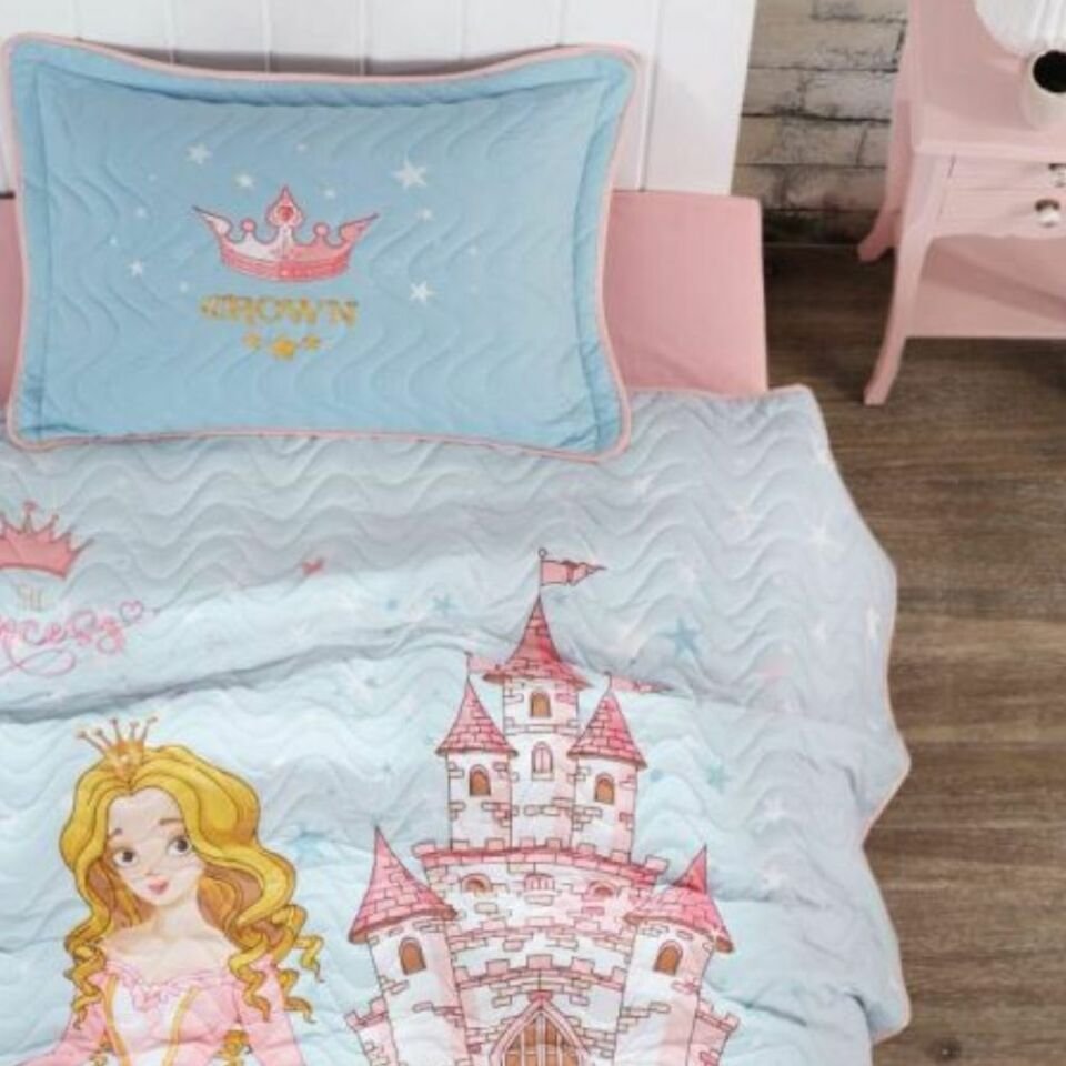 Aran Clasy Ranforce Yatak Örtüsü Tek Kişilik Crown V1 Pembe