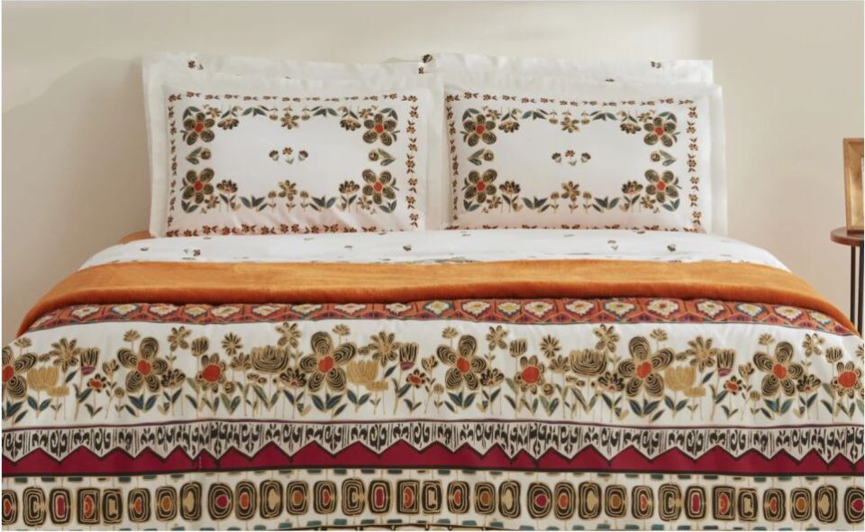 Karaca Home Runa %100 Pamuk Çift Kişilik Nevresim Takımı Battaniye