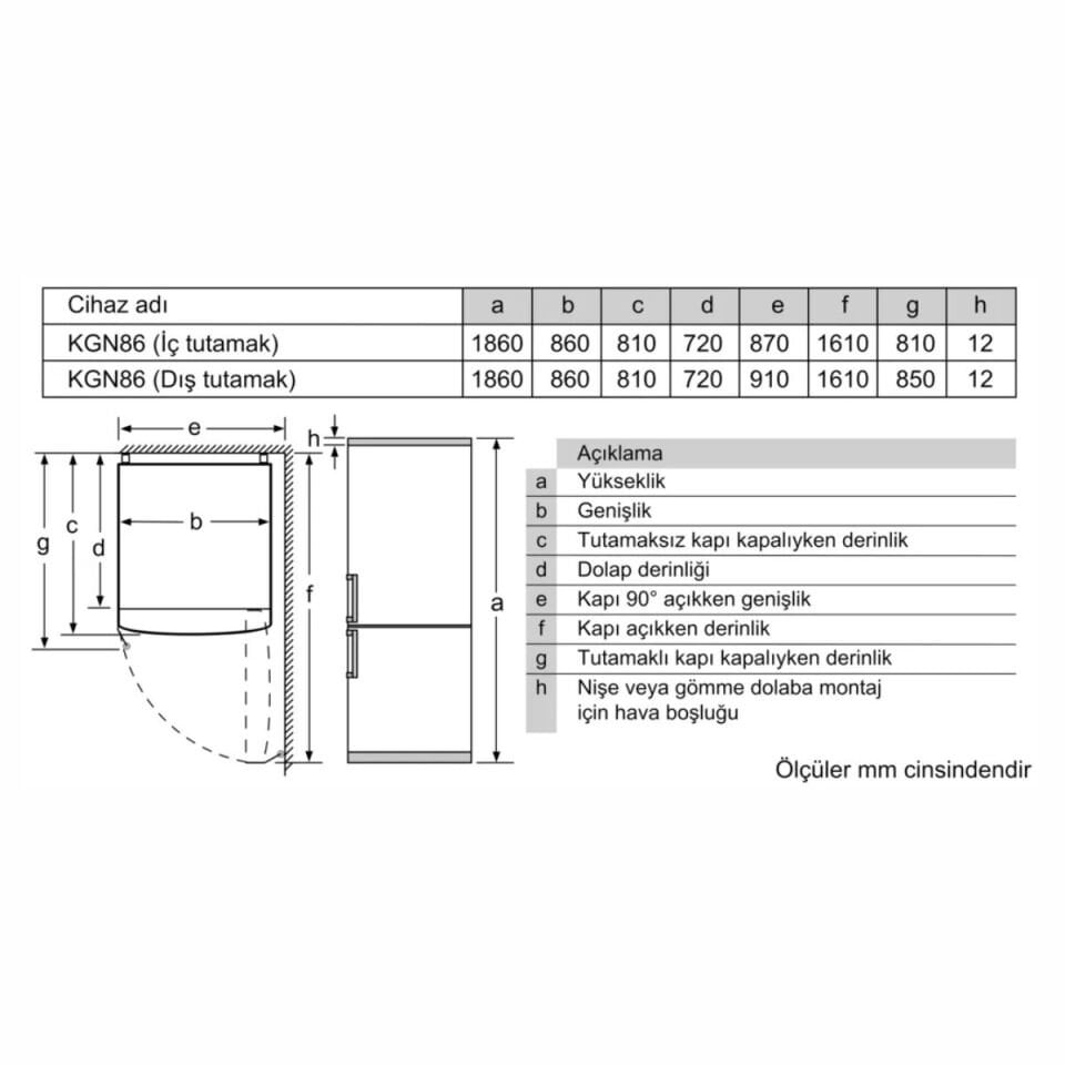 Profilo BD3086WECN Kombi No Frost Buzdolabı