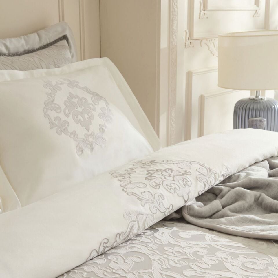 Karaca Home Grace Çeyiz Seti Çift Kişilik Açık Gri