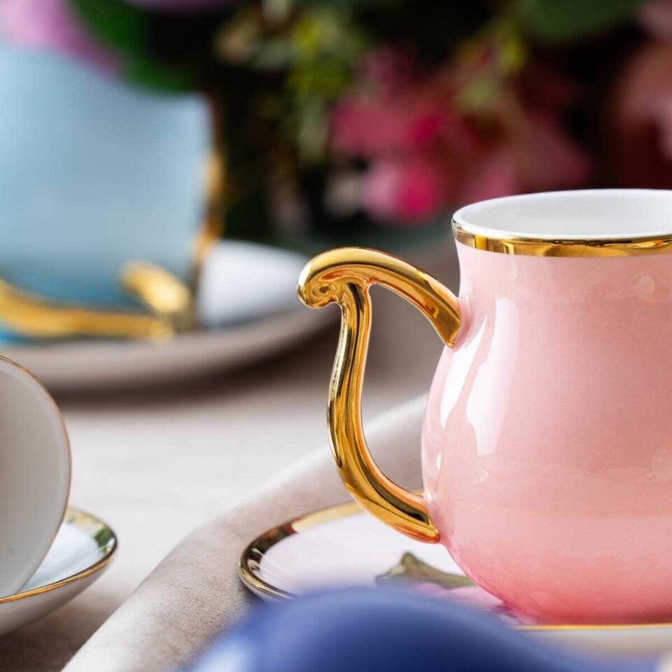 Acar Evanora 6 Kişilik Porselen Kahve Fincanı Takımı - 90 ml