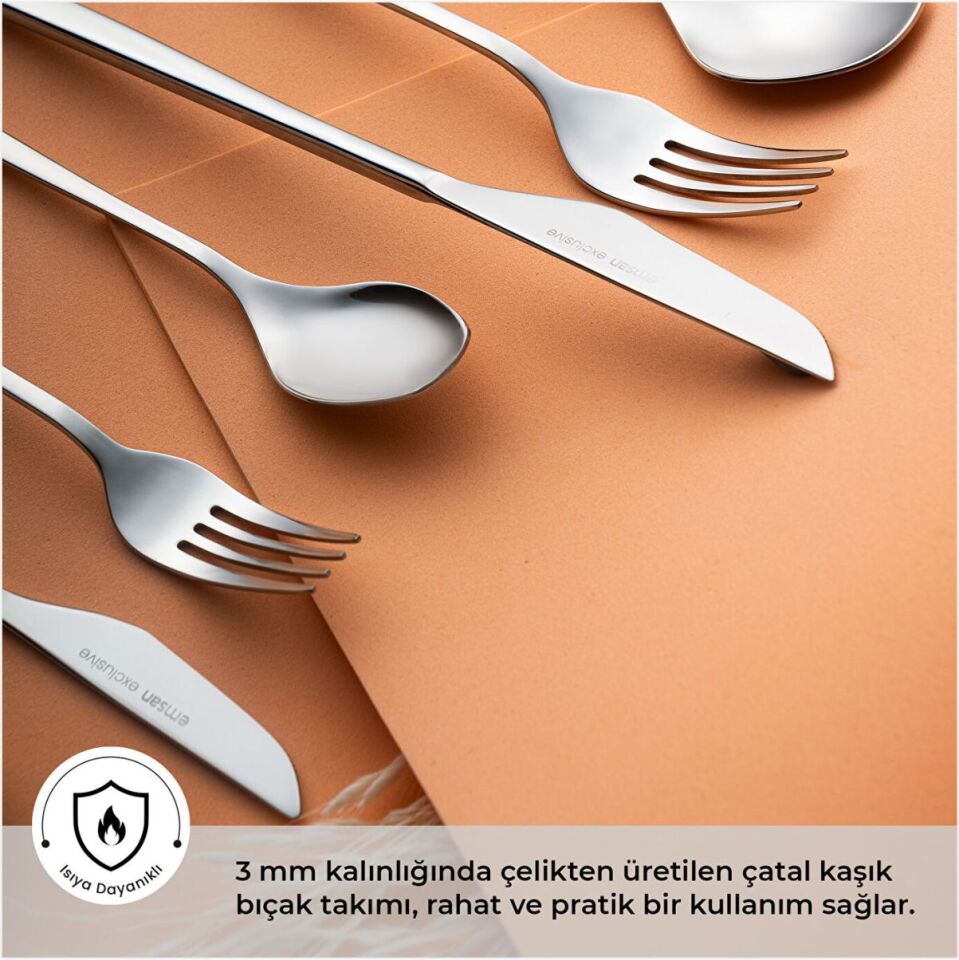 Emsan Alisa 84 Parça 12 Kişilik Kutulu Çatal Kaşık Bıçak Takımı