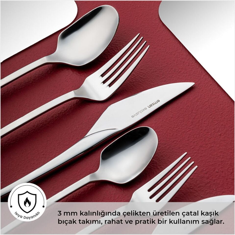 Emsan Fair 84 Parça 12 Kişilik Kutulu Çatal Kaşık Bıçak Takımı