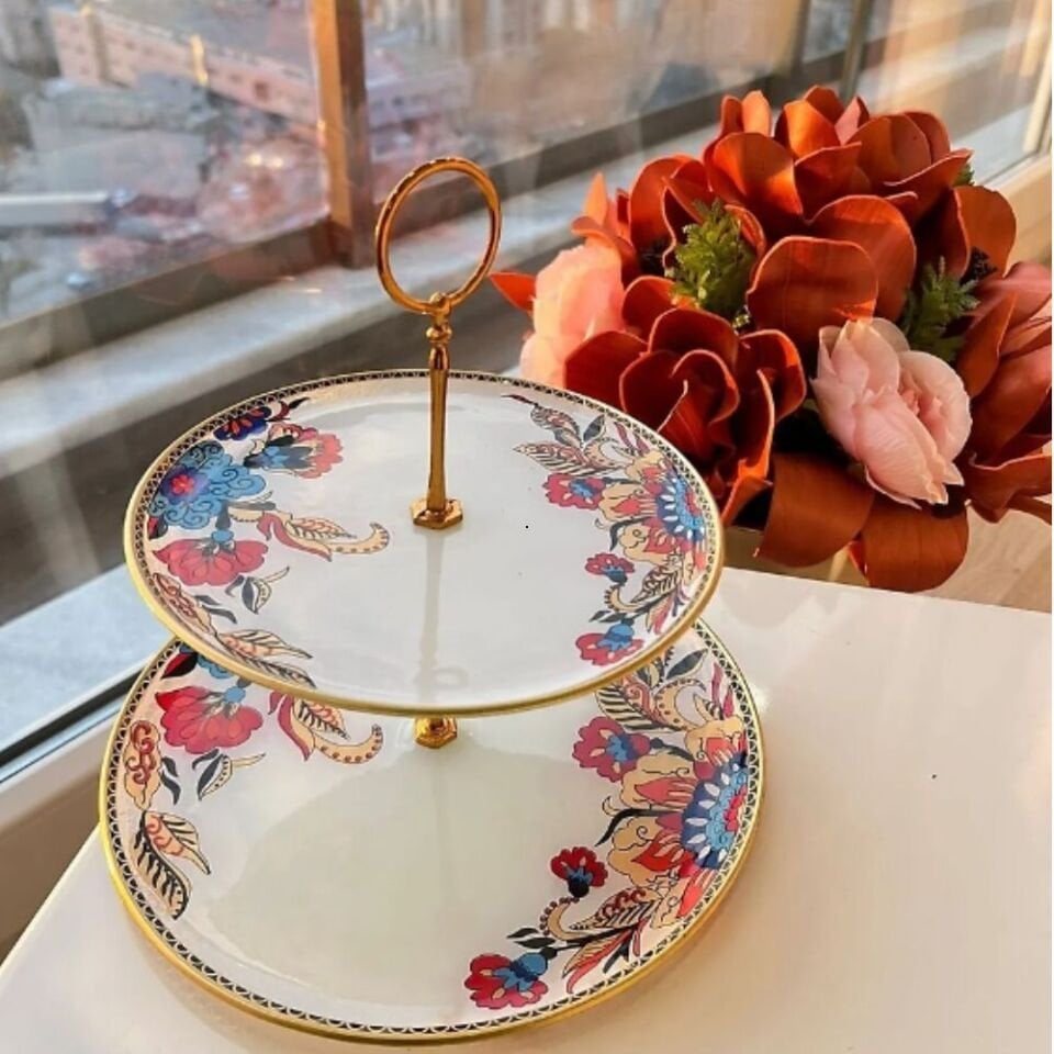 Alyum Home Kurabiyelik 2 Katlı Beyaz Çiçek