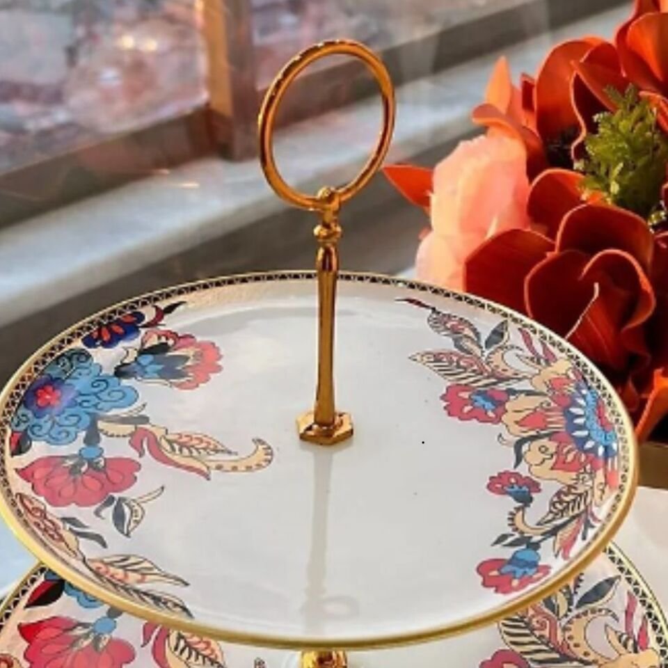 Alyum Home Kurabiyelik 2 Katlı Beyaz Çiçek