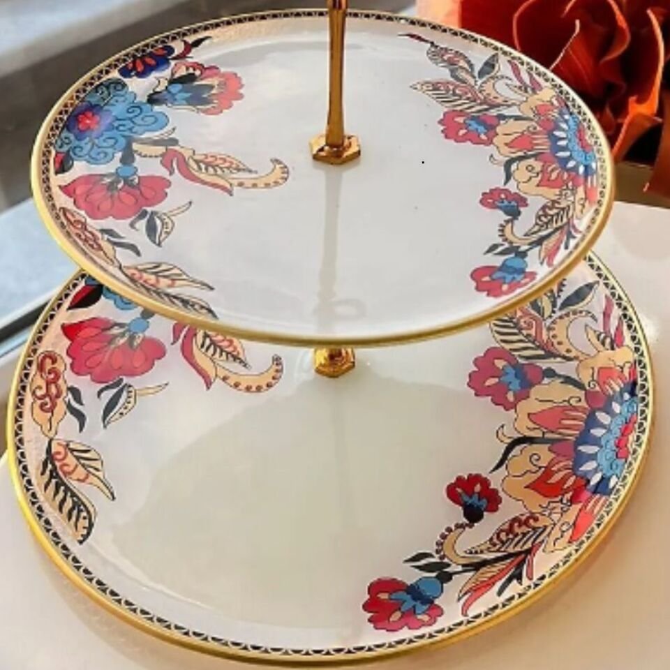 Alyum Home Kurabiyelik 2 Katlı Beyaz Çiçek