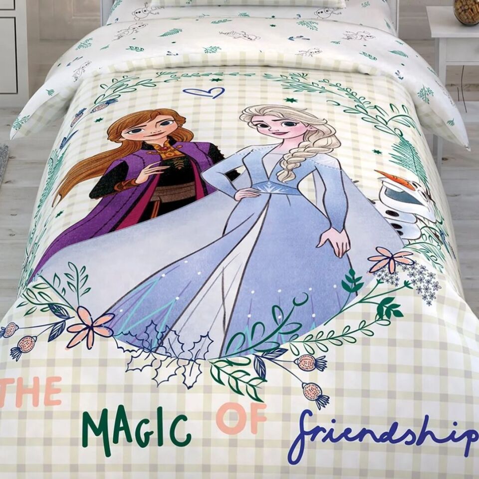 Taç Lisanslı Frozen 2 Friendship Tek Kişilik Nevresim Takımı