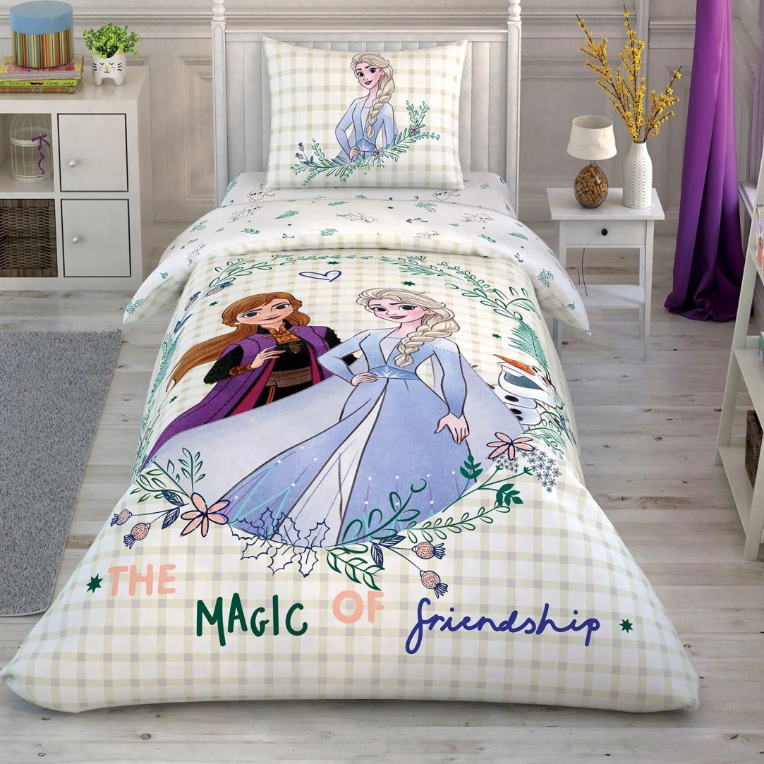 Taç Lisanslı Frozen 2 Friendship Tek Kişilik Nevresim Takımı