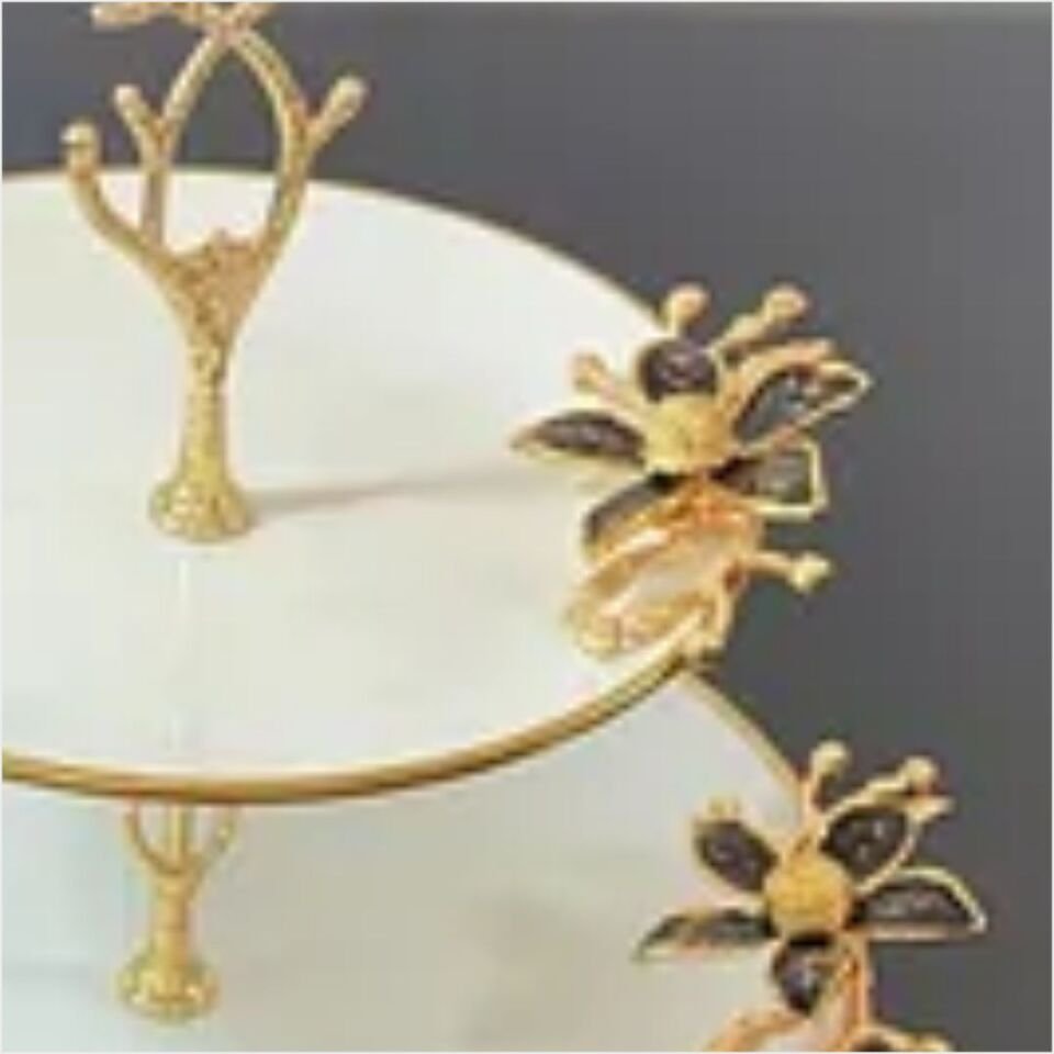 Alyum Home Kurabiyelik 2 Katlı Siyah Çiçek