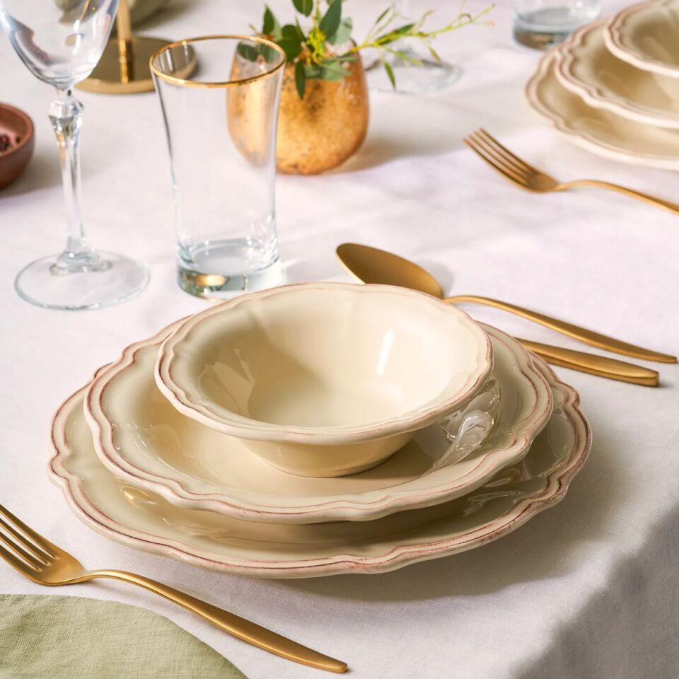 Emsan Antik Porselen 24 Parça 6 Kişilik Yemek Takımı