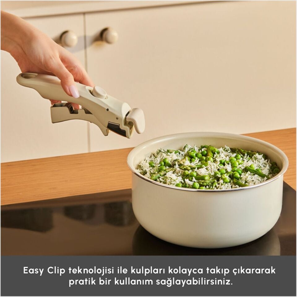 Karaca Swıss Crystal Almond Cream Easy Clıp 9 Parça Tencere Seti Ind