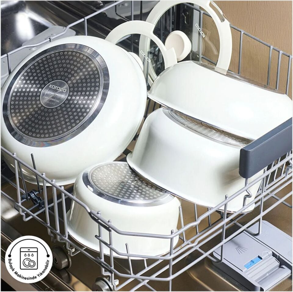 Karaca Swıss Crystal Almond Cream Easy Clıp 7 Parça Tencere Seti Ind