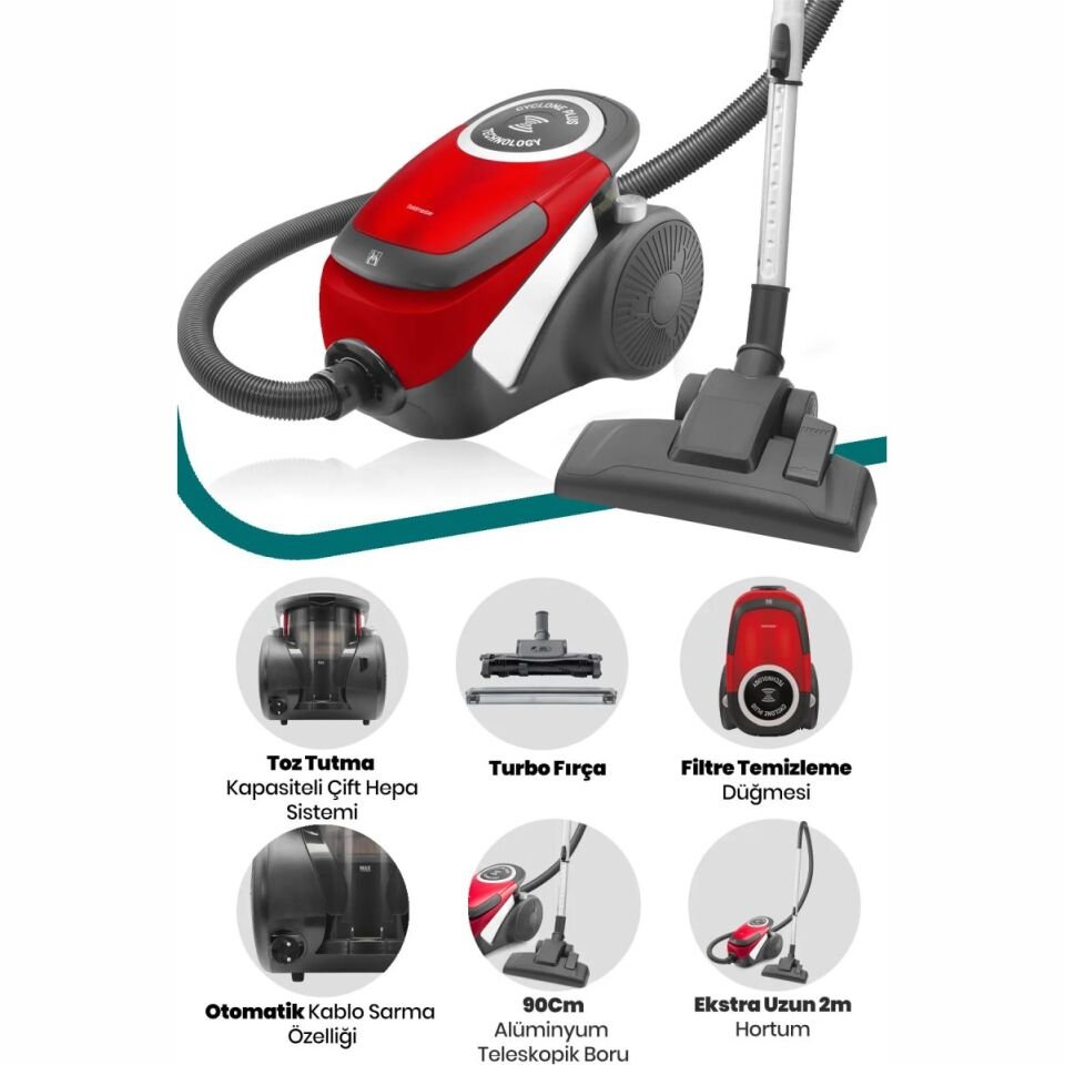 Goldmaster GM-7557 Dinamik Cyclone Plus 900 W Toz Torbasız Süpürge