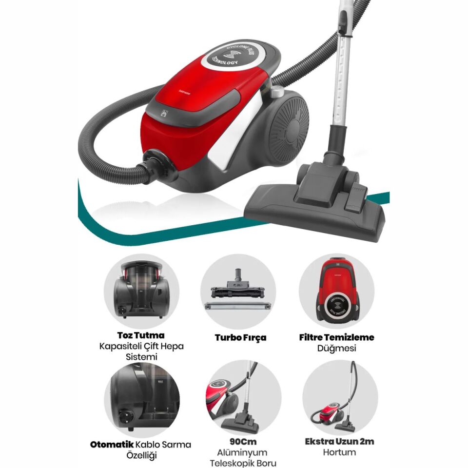 Goldmaster GM-7557 Dinamik Cyclone Plus 900 W Toz Torbasız Süpürge
