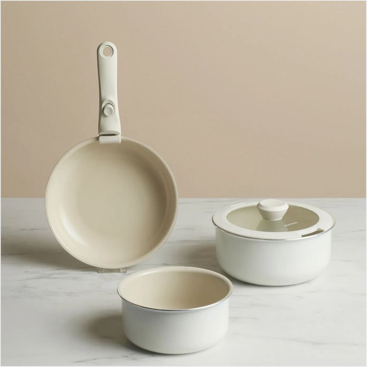 Karaca Swıss Crystal Almond Cream Easy Clıp 5 Parça Tencere Seti Ind