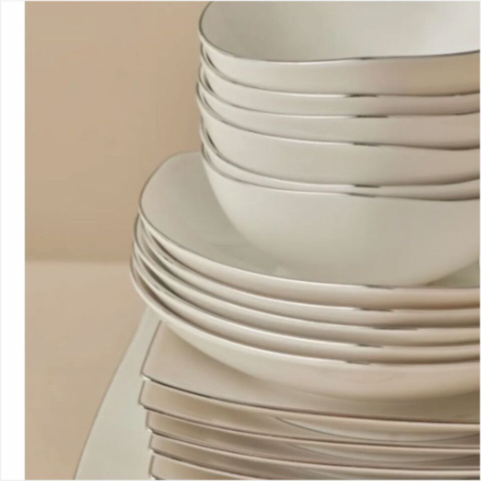 Karaca Lucıa Cream 60 Parça Yemek Takımı Platin