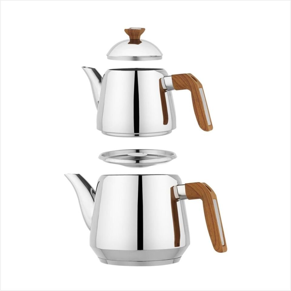 SCHAFER TEEHAUS ÇELİK ÇAYDANLIK TAKIMI 4 PARÇA-KAHVERENGİ