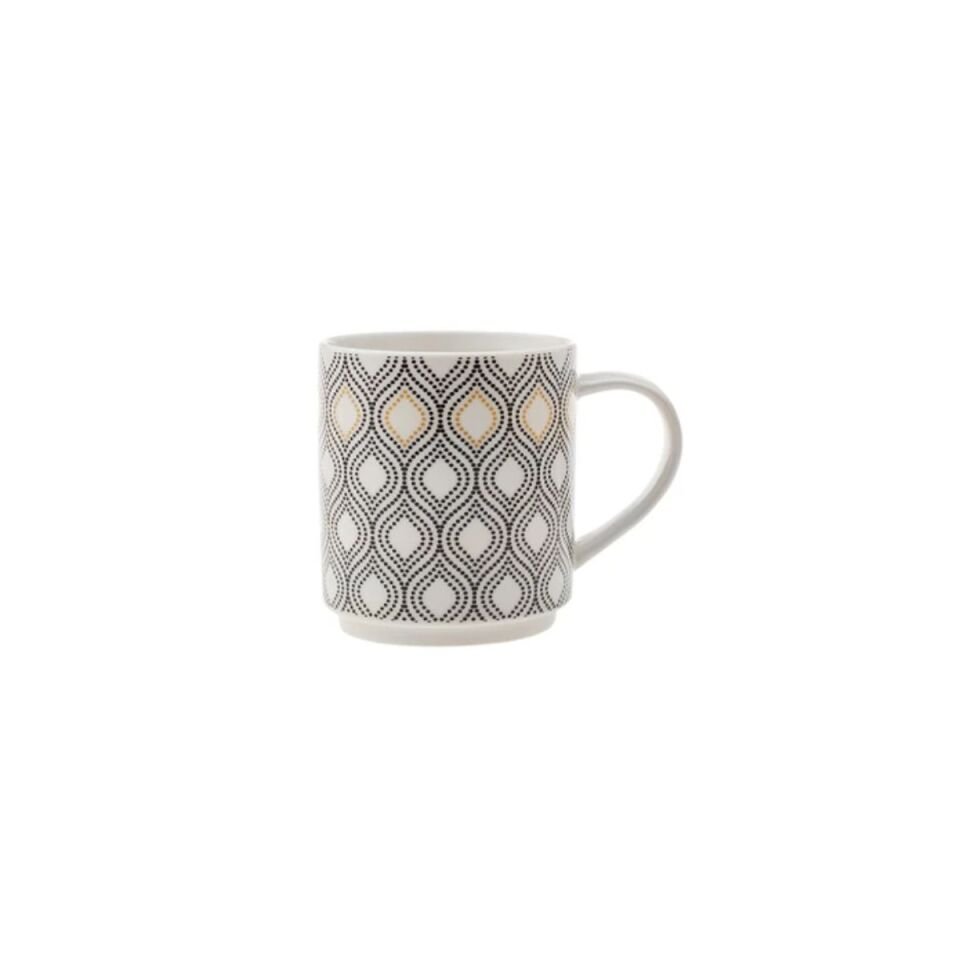 Karaca Nero 5 Parça Standlı Porselen Kupa/Mug Seti 320 Ml