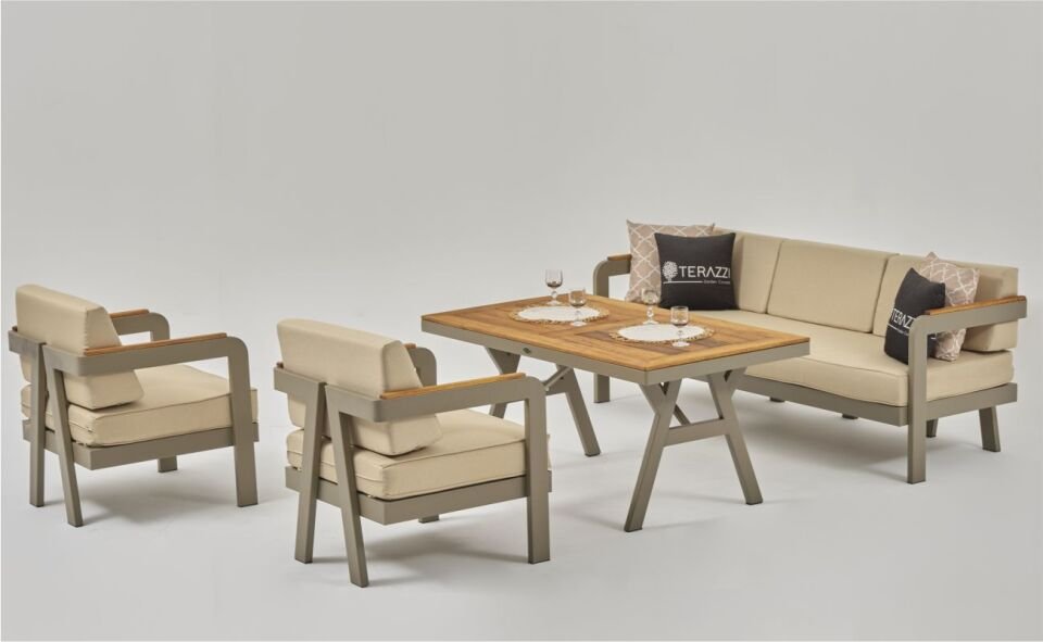 Terazzi Atlantis 3+1+1 Ireco Sehpalı Oturma Grubu Capy