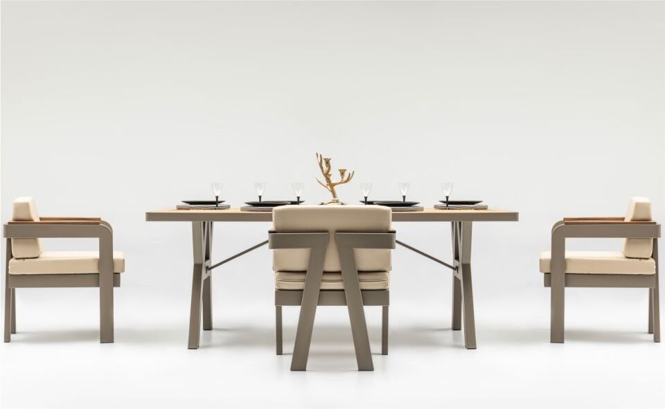 Terazzi Atlantis Ireco Tablalı (100X200X75) Masa Takımı Capy