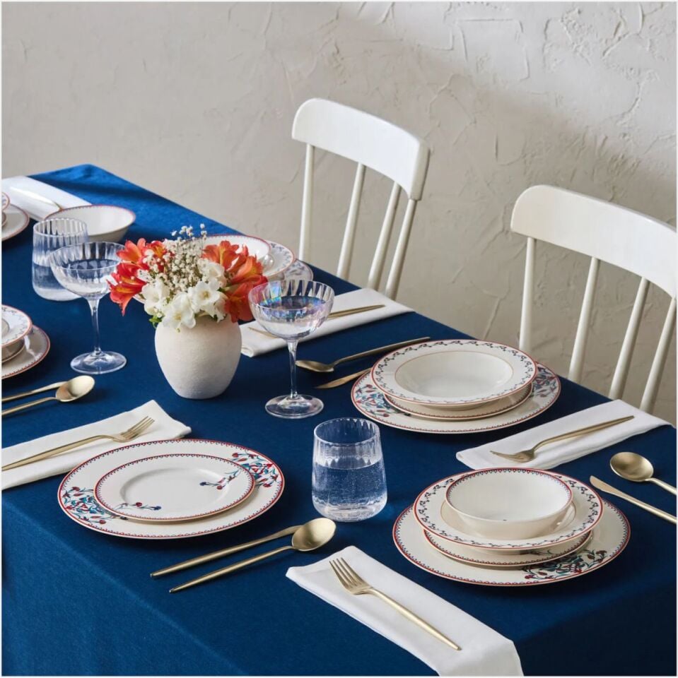 KARACA NAKKAŞ 24 PARÇA 6 KİŞİLİK YEMEK TAKIMI