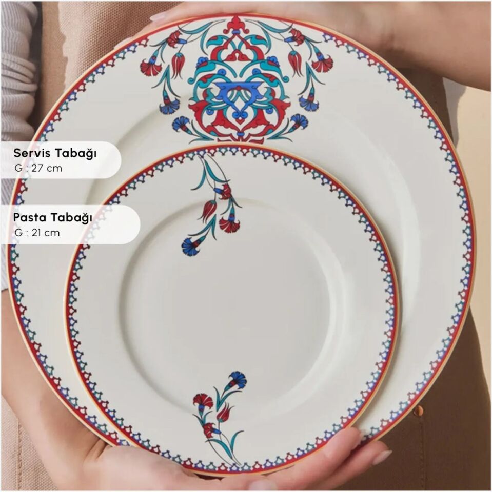 KARACA NAKKAŞ 24 PARÇA 6 KİŞİLİK YEMEK TAKIMI