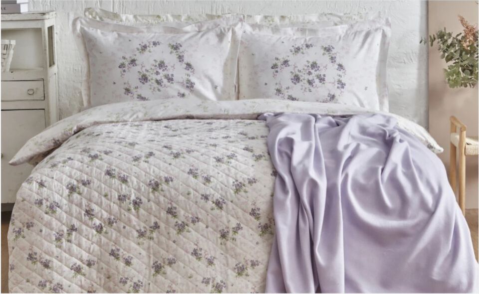 Karaca Home Nevra Summer Set Çift Kişilik Pikeli Takımı Lila