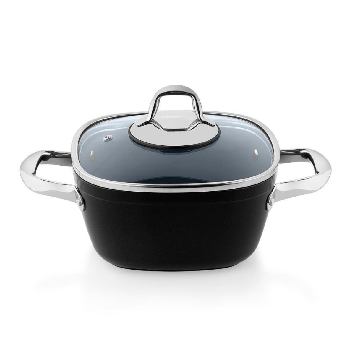 Schafer Gastronomie Master Seramik Derin Tencere 20Cm-Siyah/Gri
