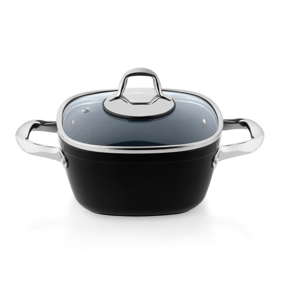 Schafer Gastronomie Master Seramik Derin Tencere 20Cm-Siyah/Gri