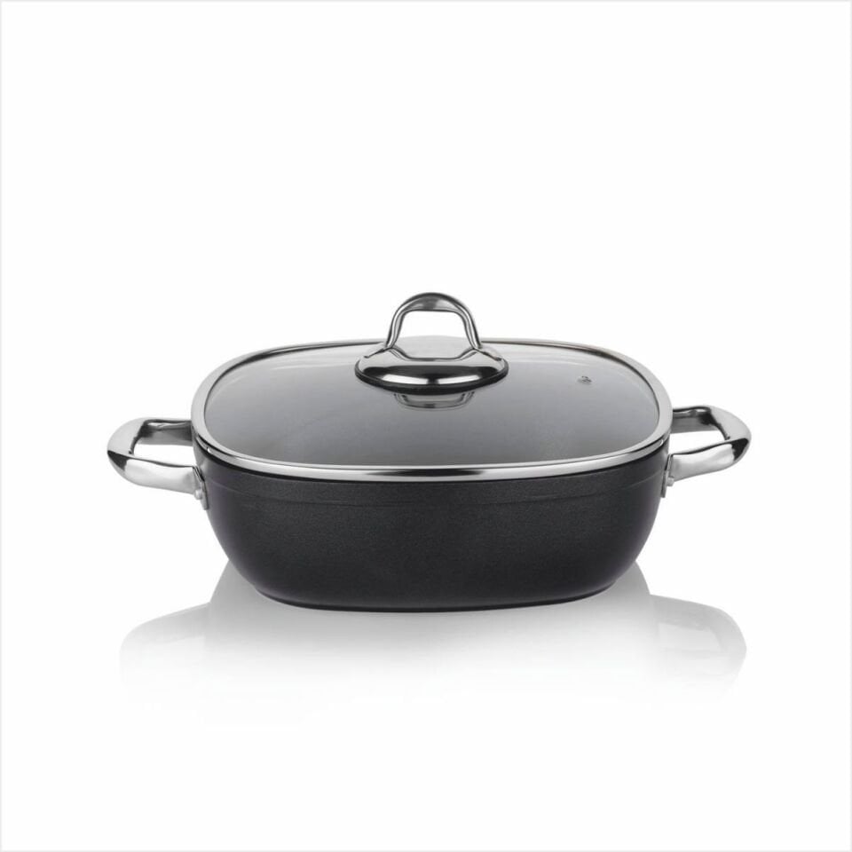 SCHAFER GASTRONOMİE MASTER SERAMİK BASIK TENCERE 24CM-SİYAH/GRİ