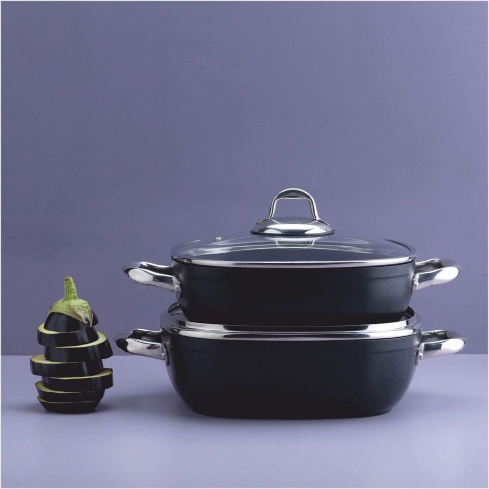 SCHAFER GASTRONOMİE MASTER SERAMİK BASIK TENCERE 24CM-SİYAH/GRİ