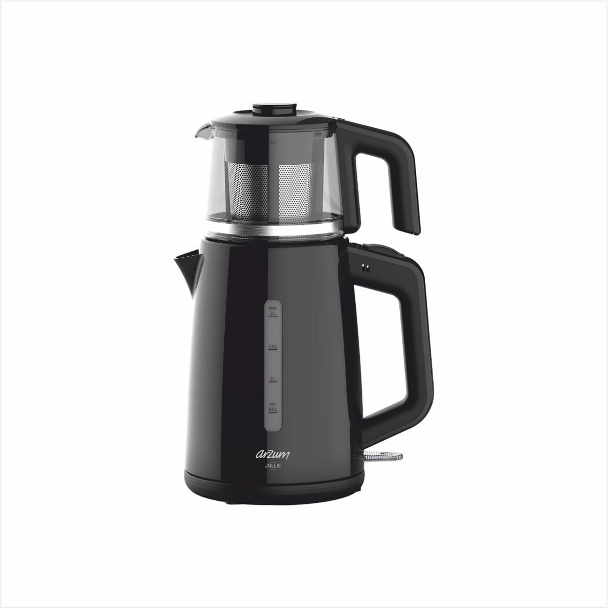 Arzum AR3151 Jollie 1650 W Cam Demlikli Çay Makinesi-Siyah