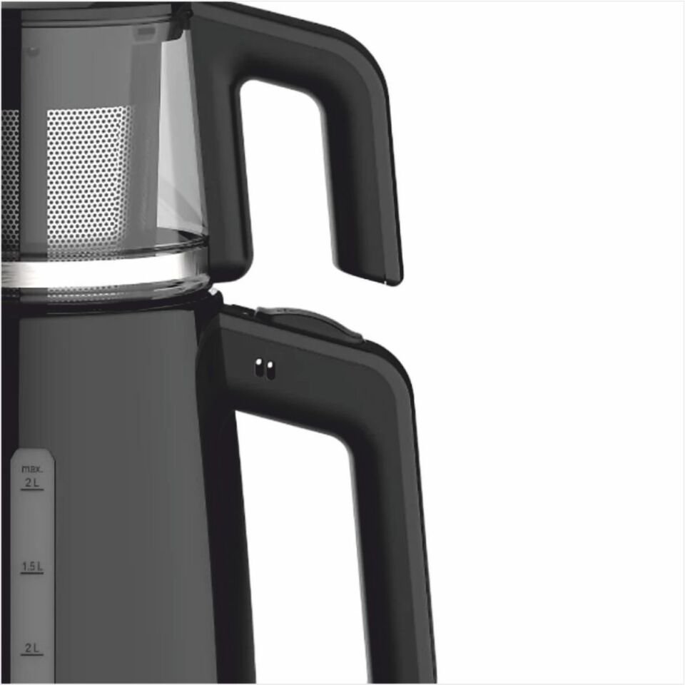 Arzum AR3151 Jollie 1650 W Cam Demlikli Çay Makinesi-Siyah
