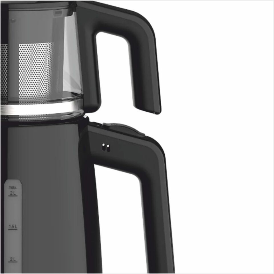 Arzum AR3151 Jollie 1650 W Cam Demlikli Çay Makinesi-Siyah