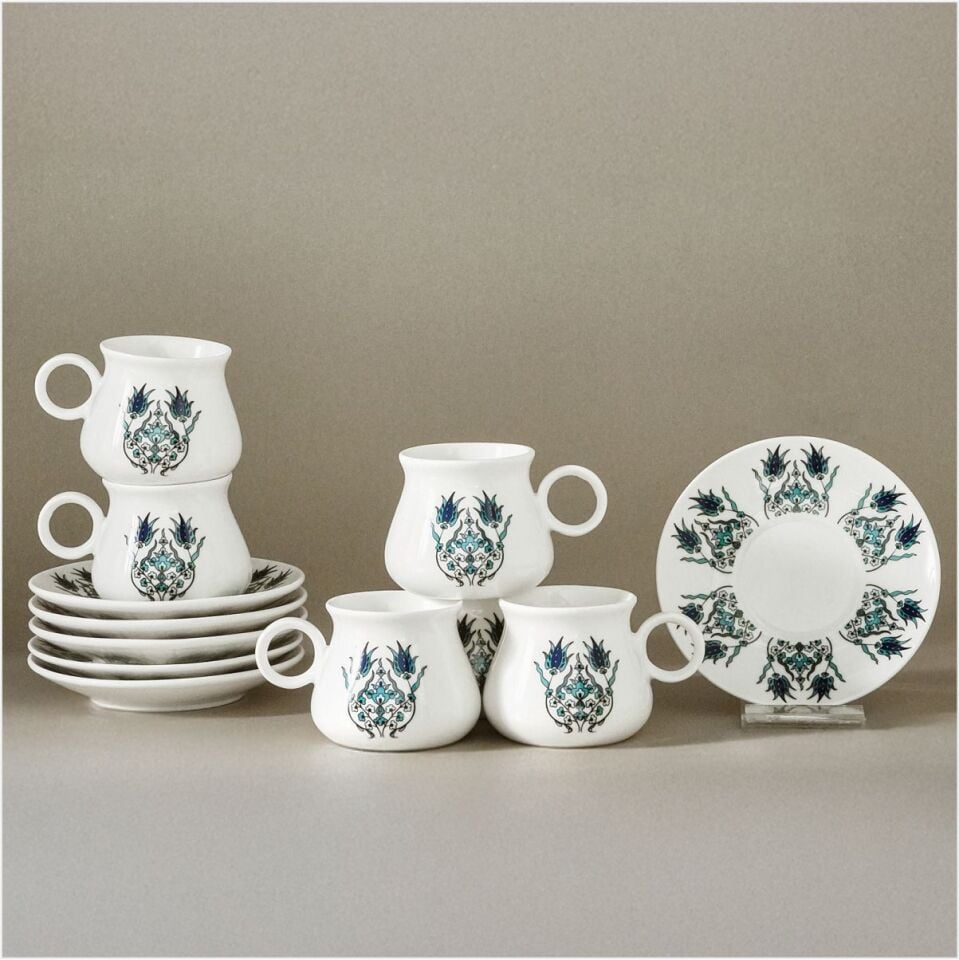 KARACA BURSA 6 KİŞİLİK 90 ML KAHVE FİNCAN TAKIMI MAVİ