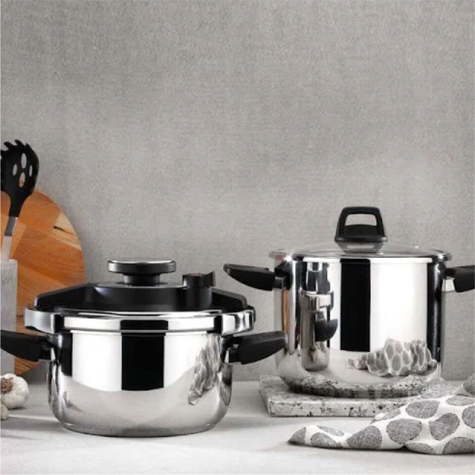 Schafer Compact 4 Parça Düdüklü Tencere Seti 4+6,5 L-Siyah