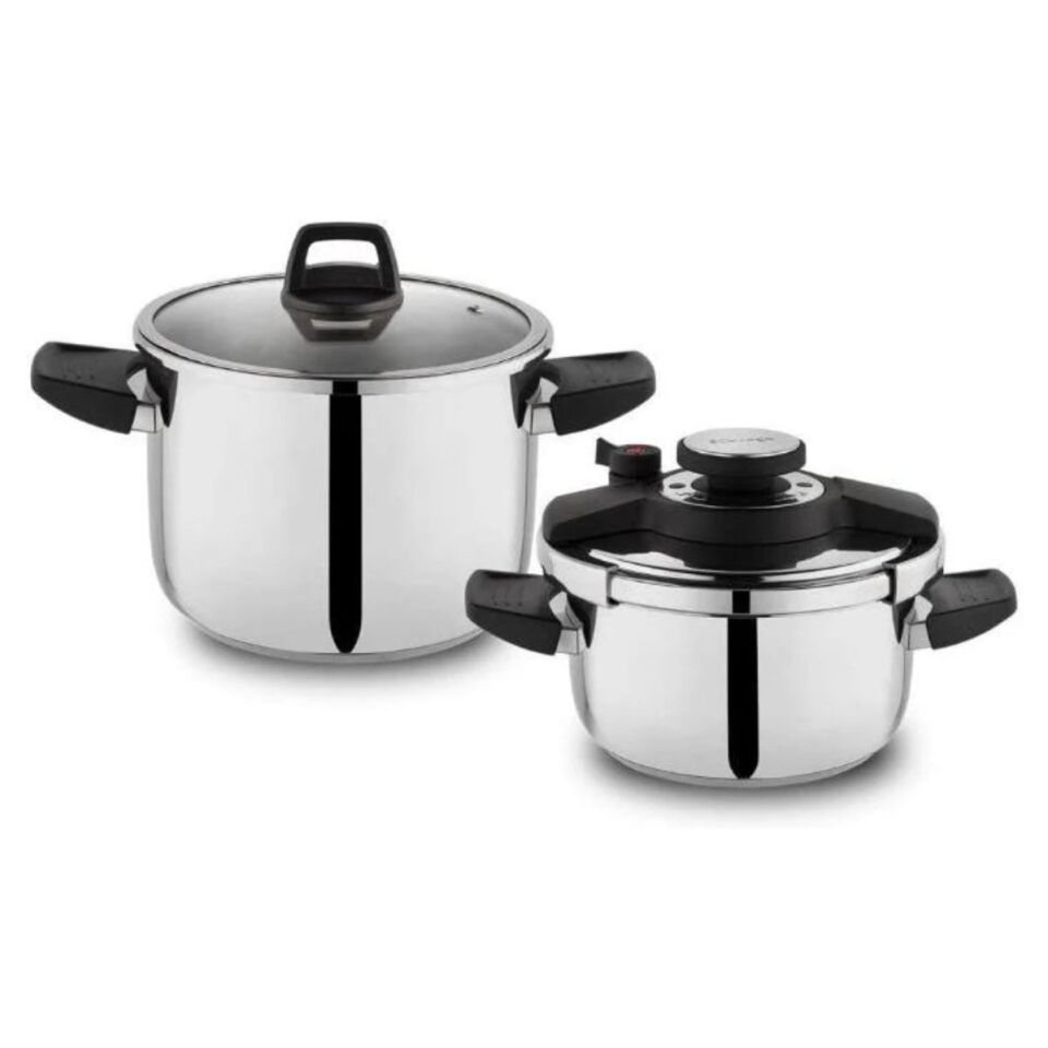 Schafer Compact 4 Parça Düdüklü Tencere Seti 4+6,5 L-Siyah