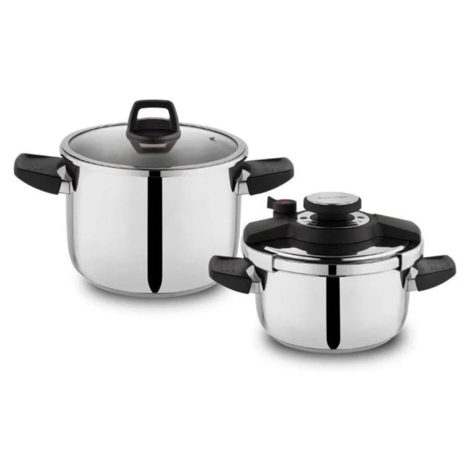 Schafer Compact 4 Parça Düdüklü Tencere Seti 4+6,5 L-Siyah
