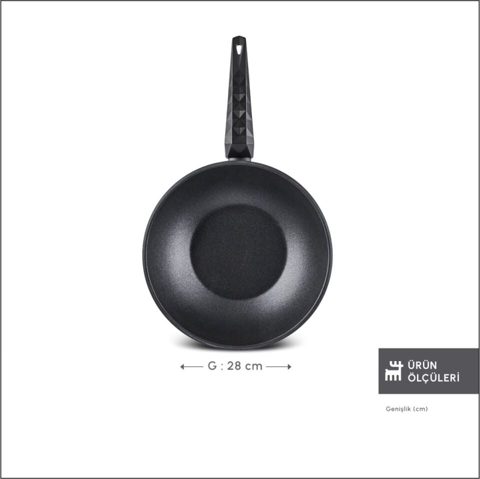 KARACA BİODİAMOND ANTİBAKTERİYEL KULP WOK TAVA 28 CM