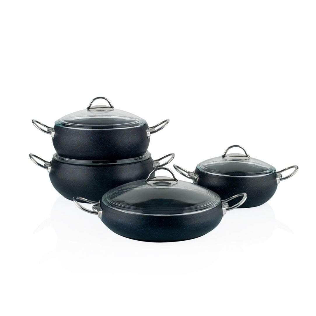 Schafer Jupiter Lacivert 8 Parça Granit Tencere Seti