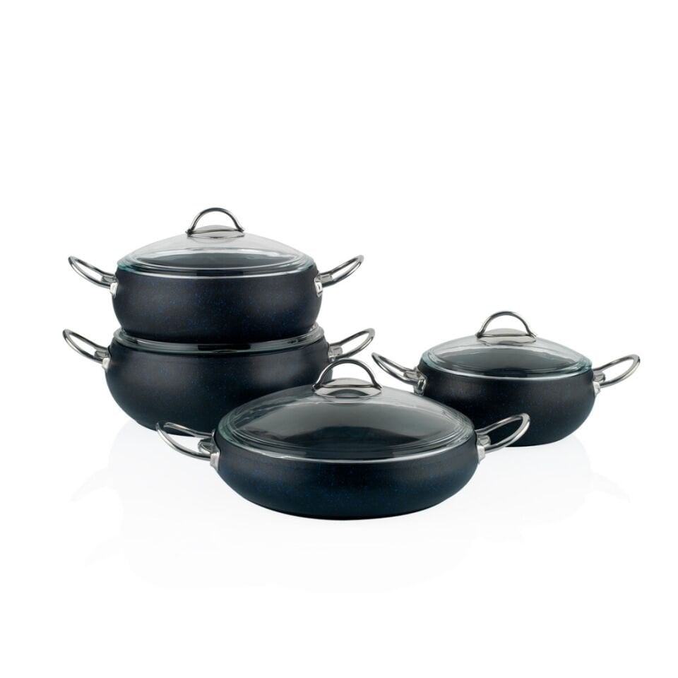 Schafer Jupiter Lacivert 8 Parça Granit Tencere Seti