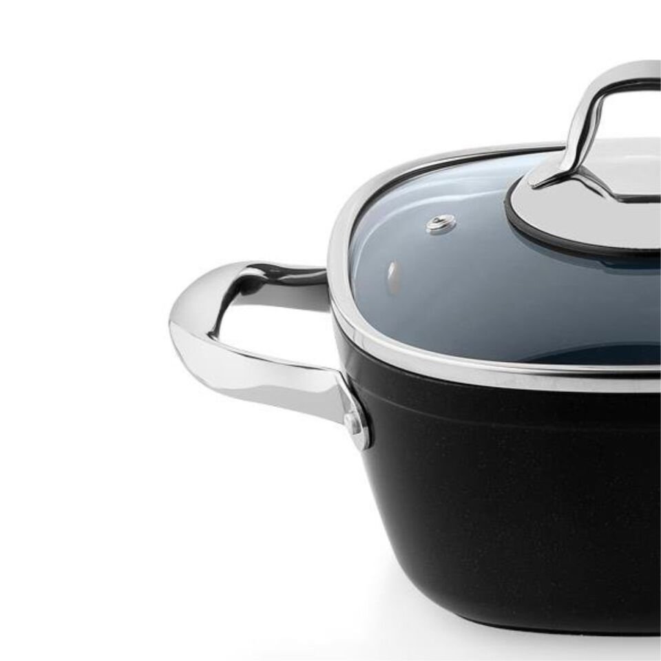 Schafer Gastronomie Master Seramik Derin Tencere 20Cm-Siyah/Gri