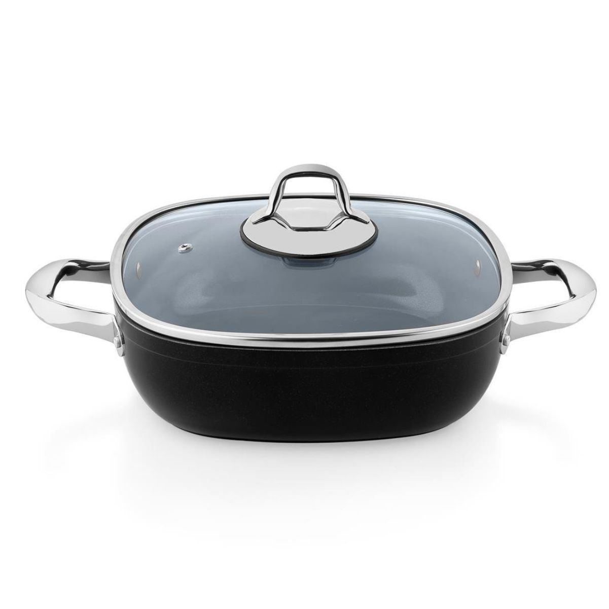 SCHAFER GASTRONOMİE MASTER SERAMİK BASIK TENCERE 28CM-SİYAH/GRİ