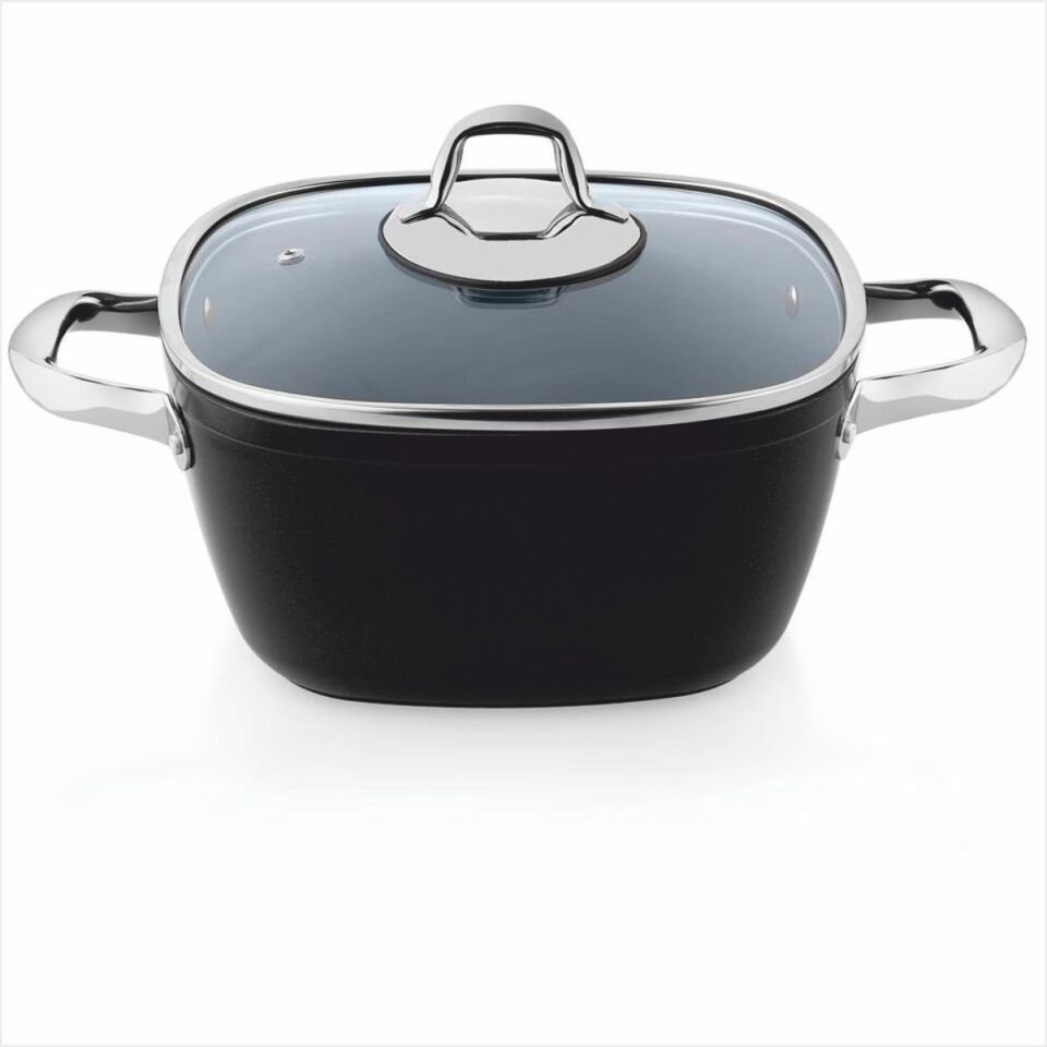 Schafer Gastronomie Master Seramik Derin Tencere 24Cm-Siyah/Gri