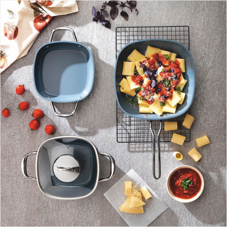 Schafer Gastronomie Master Seramik Derin Tencere 24Cm-Siyah/Gri